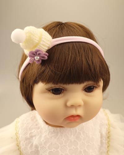 2pcs Baby Girls Headband with Beanie Elastic Hairband for Toddlers