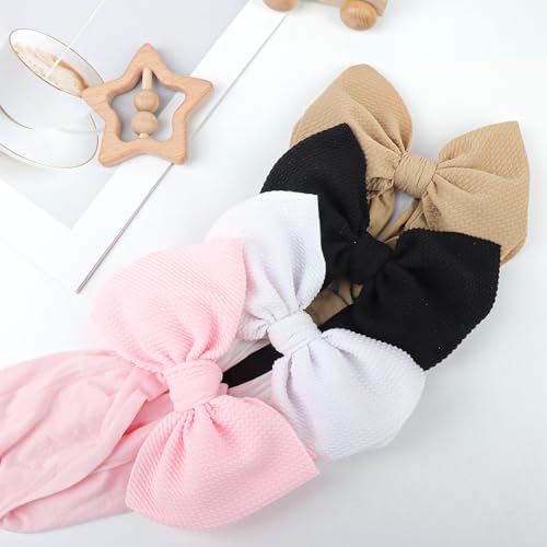YanJie Baby Girl Headbands with Bows in Black White Pink
