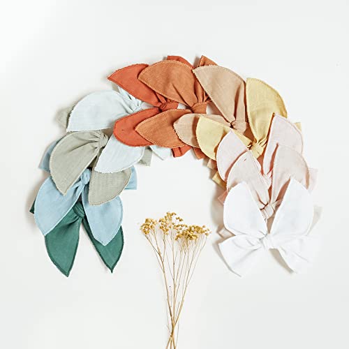 Niceye Fable Girls Hair Bows 45 Cotton Linen Alligator Clips