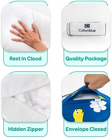 Cottonblue Toddler Pillow with Organic Cotton Case 14x19