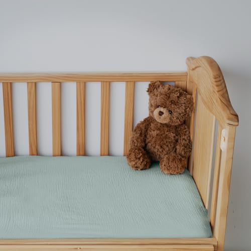LYRICHOM Muslin Mini Crib Sheets 2 Pack for Baby Boy and Girl
