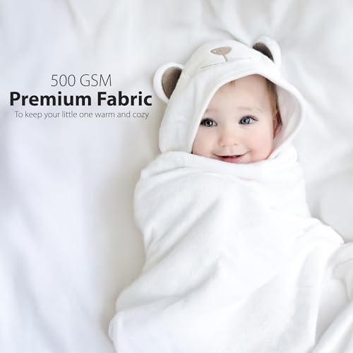 MINIBOO Hooded Baby Towel - Super Soft Bamboo Cotton
