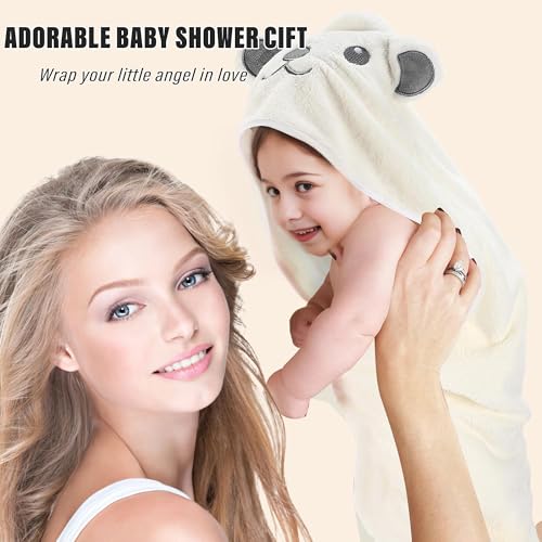 Yaiseiko 6 Pack Baby Hooded Bath Towels with Animal Hood