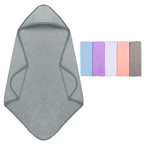 Orighty Baby Hooded Towel with 5 Washcloths Grey