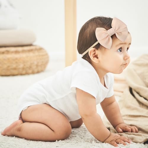 Yoyokid 3PCS 4 Baby Bow Headband with Beige Brown Coffee