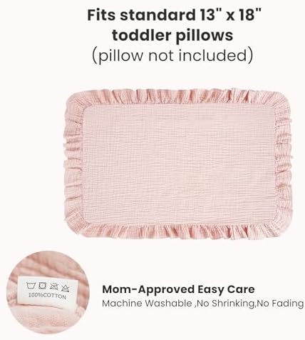Konssy Flounce Muslin Toddler Pillowcase