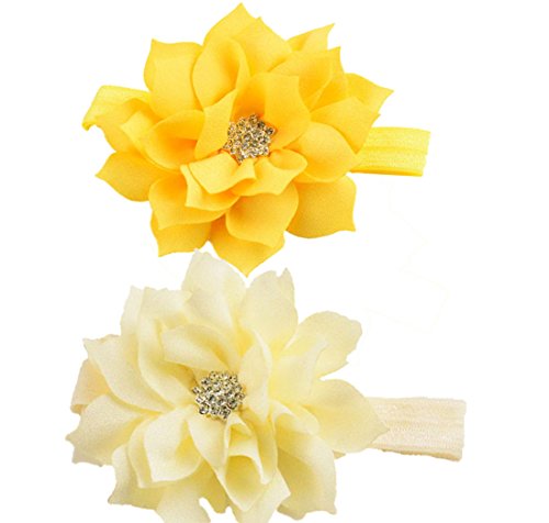 Ovenot NEW Girl Baby Headbands Ivory Yellow
