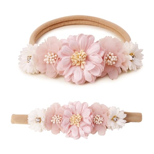 Baby Girl Floral Headbands - 3pcs Soft Elastic Hairband