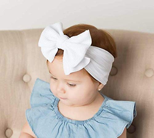 inSowni 8 Pack Big Bow Stretchy Nylon Headbands for Baby Girls