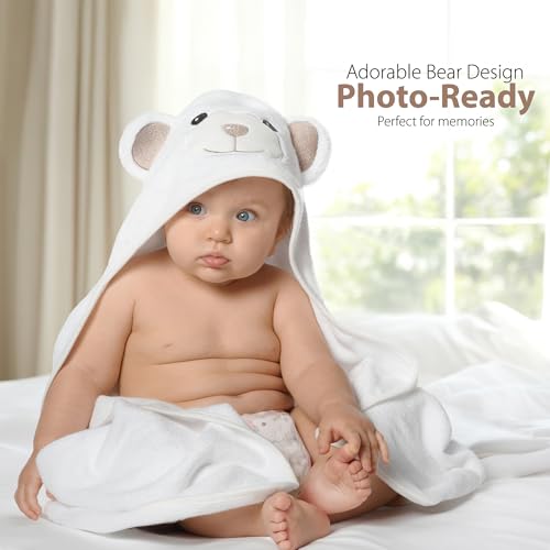 MINIBOO Hooded Baby Towel - Super Soft Bamboo Cotton