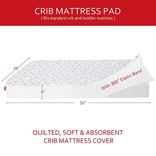 Moonsea Crib Mattress Protector 2 Pack Grey White Star
