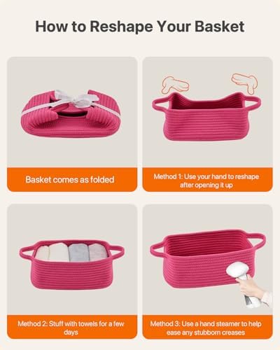 KALLAX Hot Pink Woven Storage Basket 3 Pack
