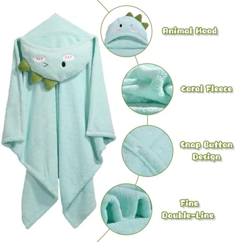 WODHOY Toddler Bath Towel with Hood 2-Pack
