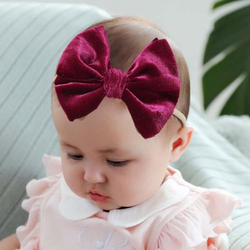 Baby Girls Velvet Bow Headband Hair Accessory