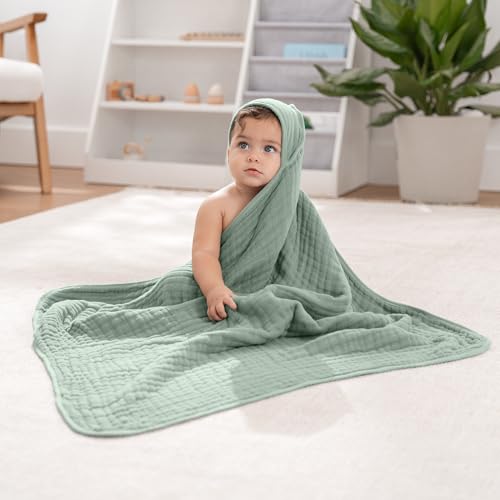 Comfy Cubs Hooded Baby Towel 2-Pack - Pacific Blue and Fern