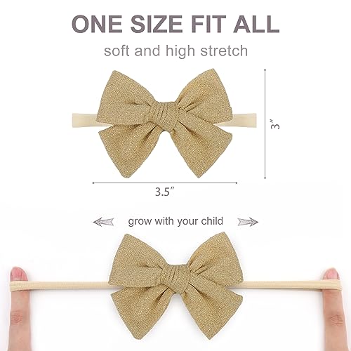 35 Baby Bows Elastic Headbands 4 Pcs