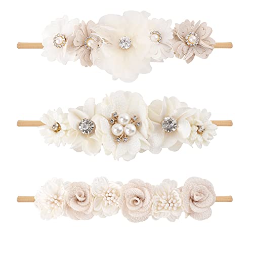 Cherrboll 3pcs Baby Girl Flower Headbands