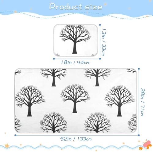 Cooling Black Tree Mattress Pad for Baby Toddler 28x52