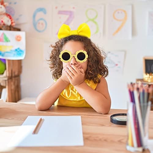 Surakey Kids Flower Sunglasses and Hairband Set