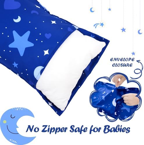 UOMNY Toddler Pillowcases 2 Pack Star Moon Blue White 13x18 12x16 14x19
