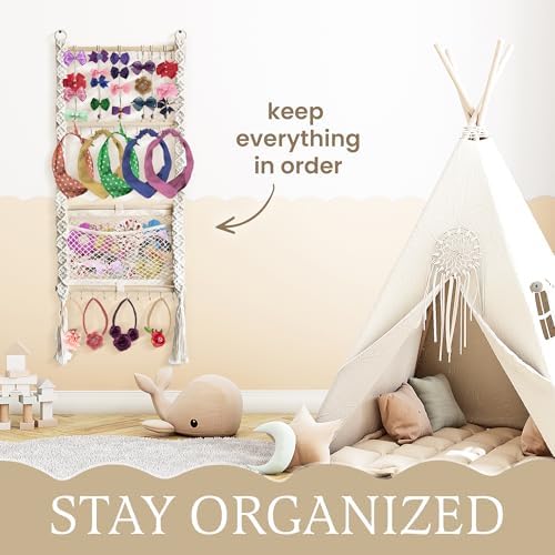 Handmade Macrame Headband Organizer for Girls