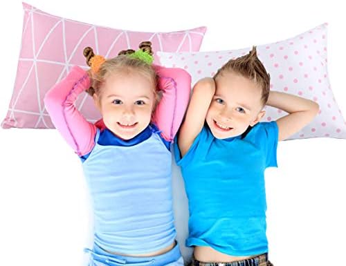 UOMNY Toddler Pillowcases 2 Pack - Pink Link and Dot Design
