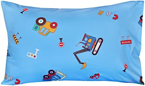 J-pinno Blue Excavator Toddler Sheet Set