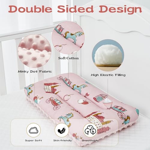 Reidio Toddler Pillow Double Sided Soft Cotton Minky Dot Fabric