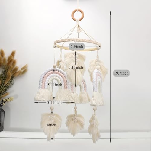 JILPAK Boho Rainbow Baby Mobile Crib Decor