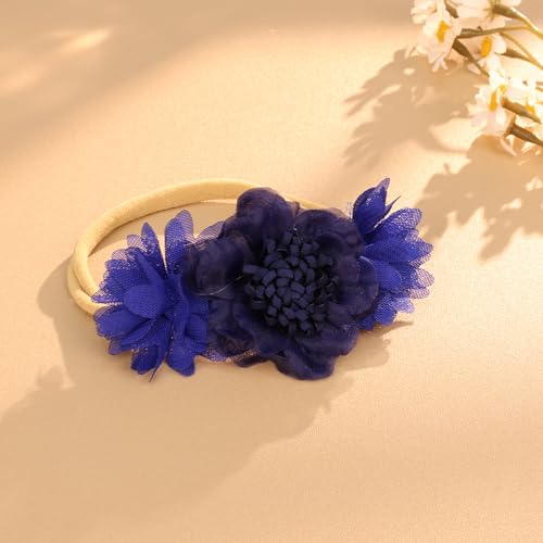 Kenjudess Stretchy Baby Girl Flower Headband Set