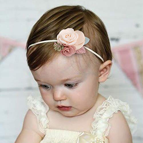 Cherrboll 4pcs Baby Girl Headbands with Flowers 1