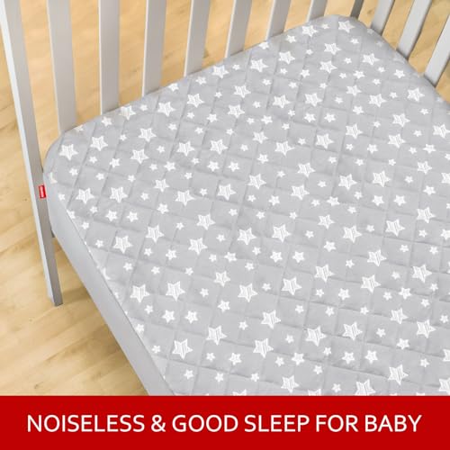 Moonsea Crib Mattress Protector 2 Pack Grey White Star