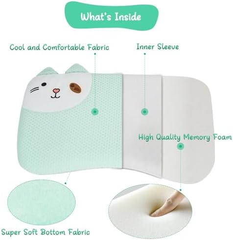 VEMBAP Cool Toddler Pillow with Memory Foam for Kids