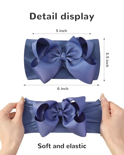 Doboi 12PCS Nylon Hair Accessories with Big Ribbon Bows