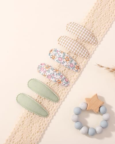 40 Pcs Baby Hair Clips with Floral Print
