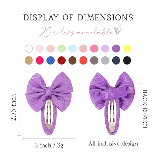 YHXX YLEN 100PCS Snap Hair Clips Bows for Baby Girls