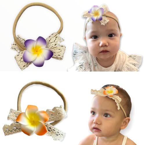 Handmade Hawaiian Plumeria Headband for Baby Girls