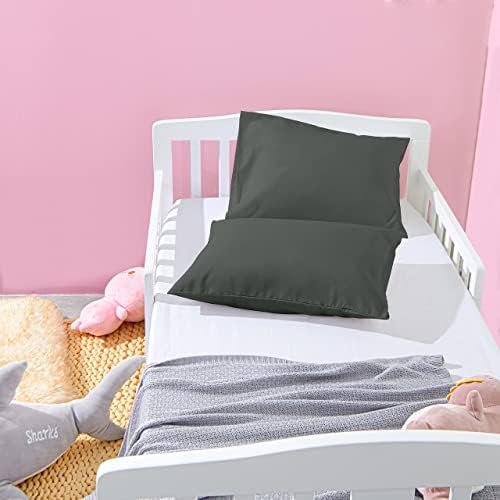NTBAY Microfiber Toddler Pillowcases 2 Pack Dark Grey