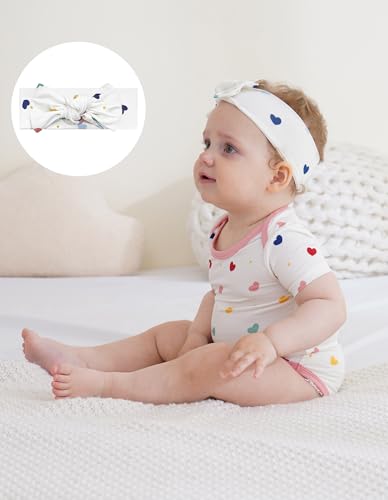 BambooBud Baby Headbands 3 Pack Lavender Heart Cherry