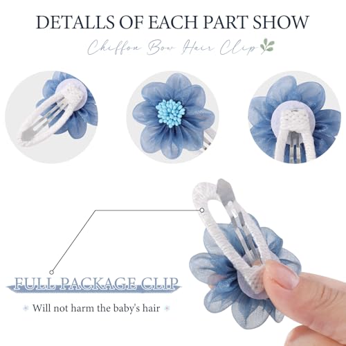 YLEN Chiffon Flower Hair Clips 20PCS for Kids