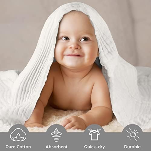 MUKIN Baby Bath Towels 2Pack Swaddle Blanket