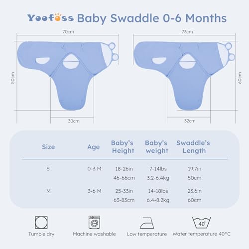 Yoofoss Organic Cotton Swaddle Sleep Sack 0-3 Months 1