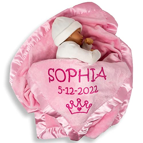 Custom Catch Personalized Princess Baby Blanket - 36x36 Inch