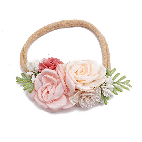 OOSAKU Soft Floral Headbands 3pcs Set for Baby Girls