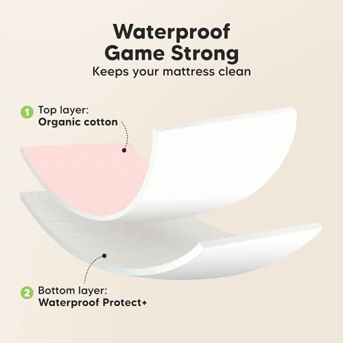 KeaBabies 2-Pack Waterproof Crib Sheets - Mist Rose