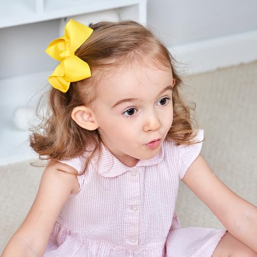 2PCS 3 Yellow Hair Bows with Alligator Clips