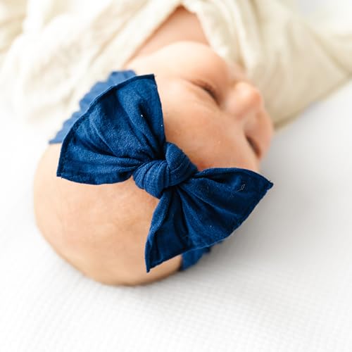 Baby Bling Bows - Newborn to Toddler Stretchy Headbands 2PK Red Navy