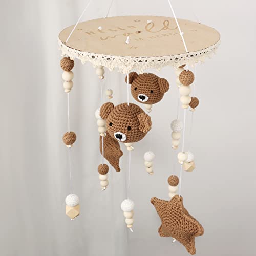 Boho Bear Baby Crib Mobile for Boys Girls
