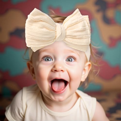 Baby Girl Bows Stretchy Double Bows Headband for Newborn and Toddlers