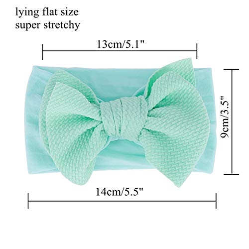 inSowni 8 Pack Big Bow Stretchy Nylon Headbands for Baby Girls